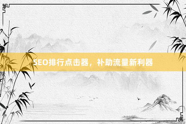 SEO排行点击器，补助流量新利器